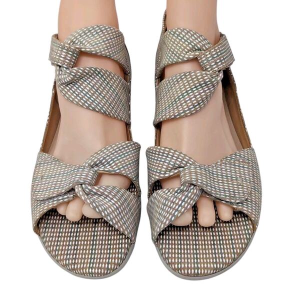 Ziera Doxie Sandals Women's EU 41 W US 10.5 Cross Strap Leather Neutral Print - Picture 5 of 16